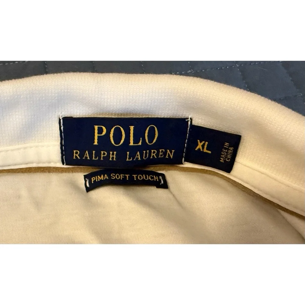NWT Polo Ralph Lauren Polo Shirt Men XL White Long Sleeve Blue Pony 100% Cotton